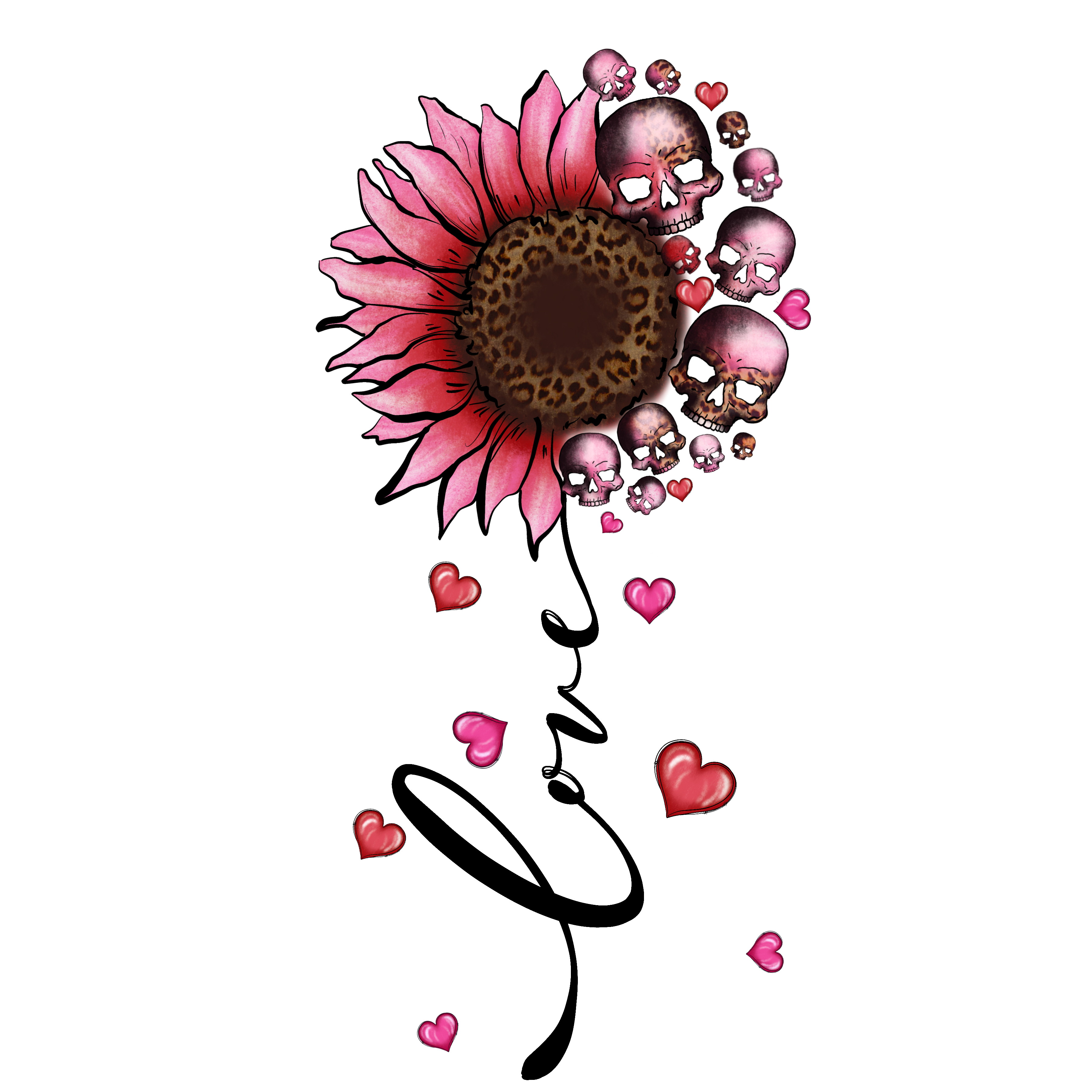 Love skull flower Scorpio 65 Designs