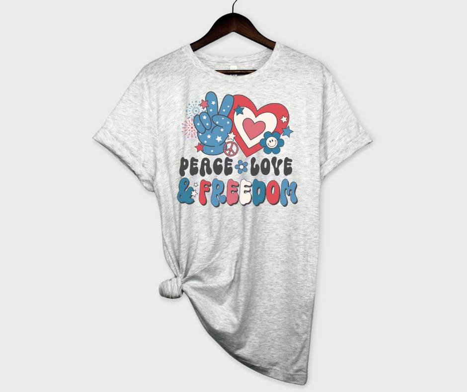 Peace Love and Freedom (Retro) DTF Transfer Scorpio 65 Designs