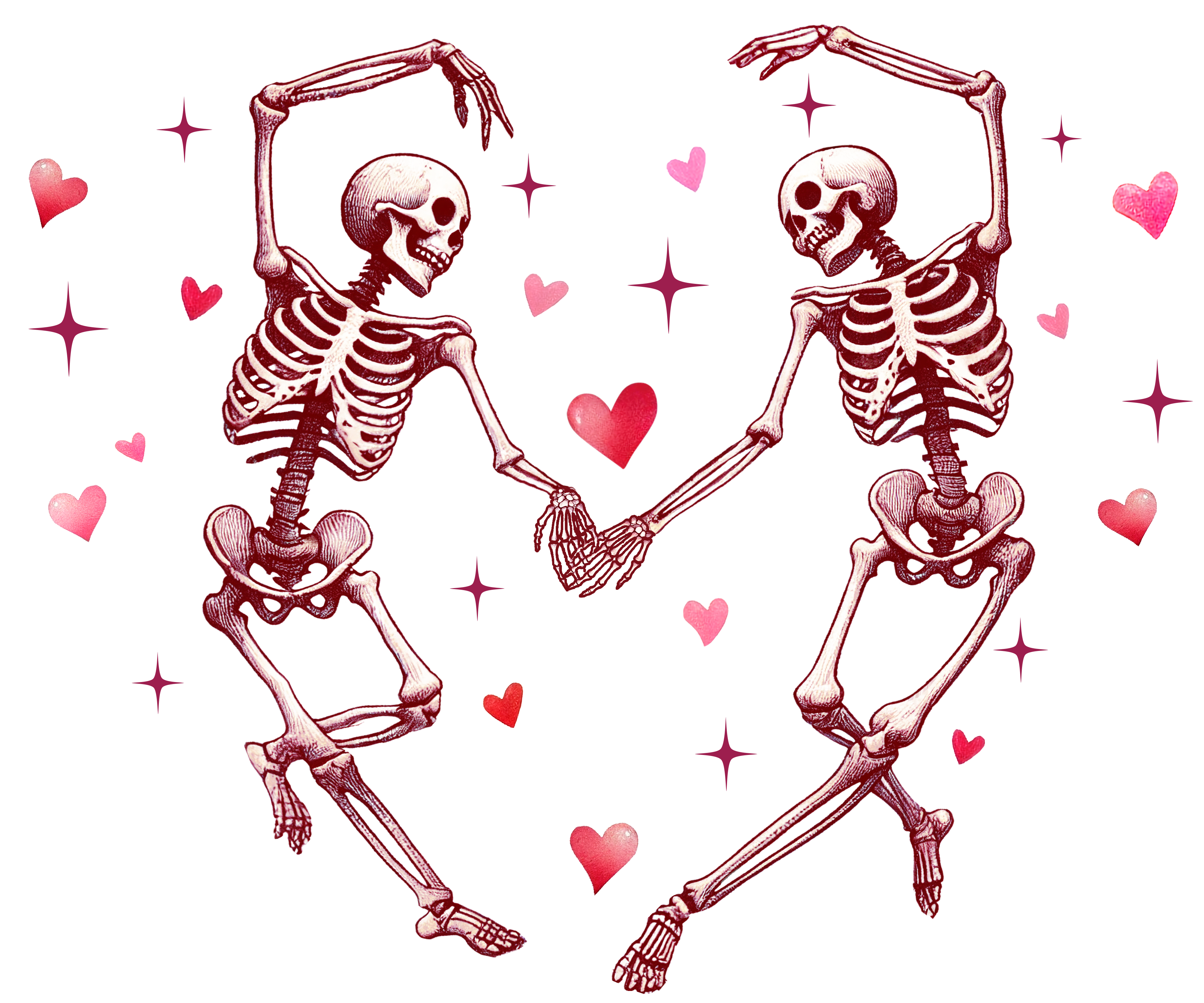 Dancing Skeletons - hearts Scorpio 65 Designs
