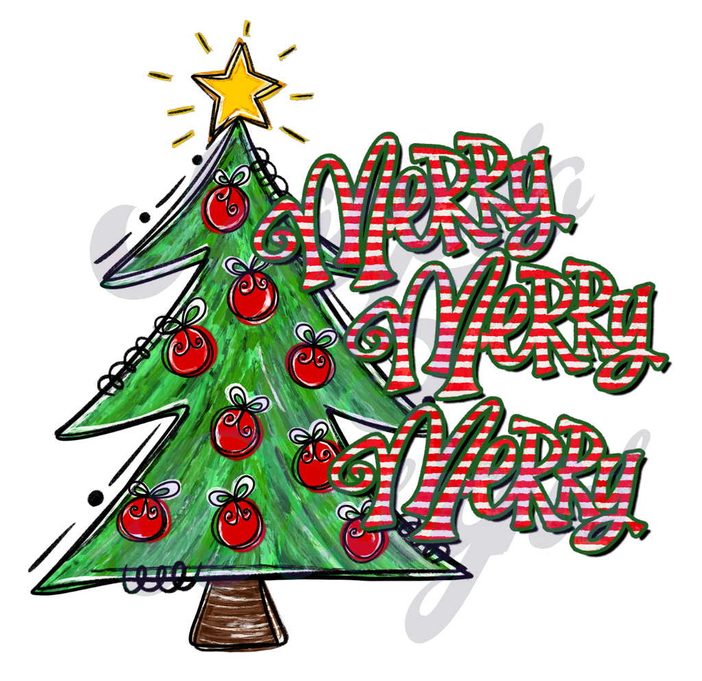 Merry Merry Christmas DTF Transfers Scorpio 65 Designs