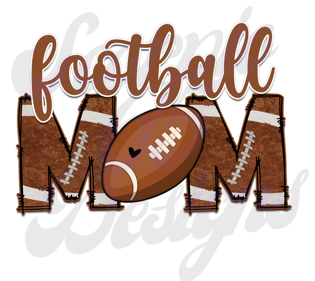 Bold Football Mom Checkered DTF Transfers Scorpio 65 Designs