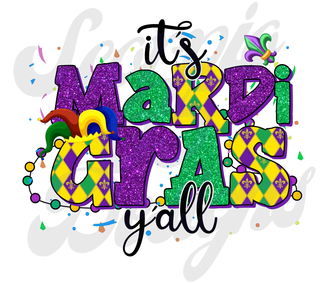 It's Mardi Gras Yall DTF Transfers Scorpio 65 Designs