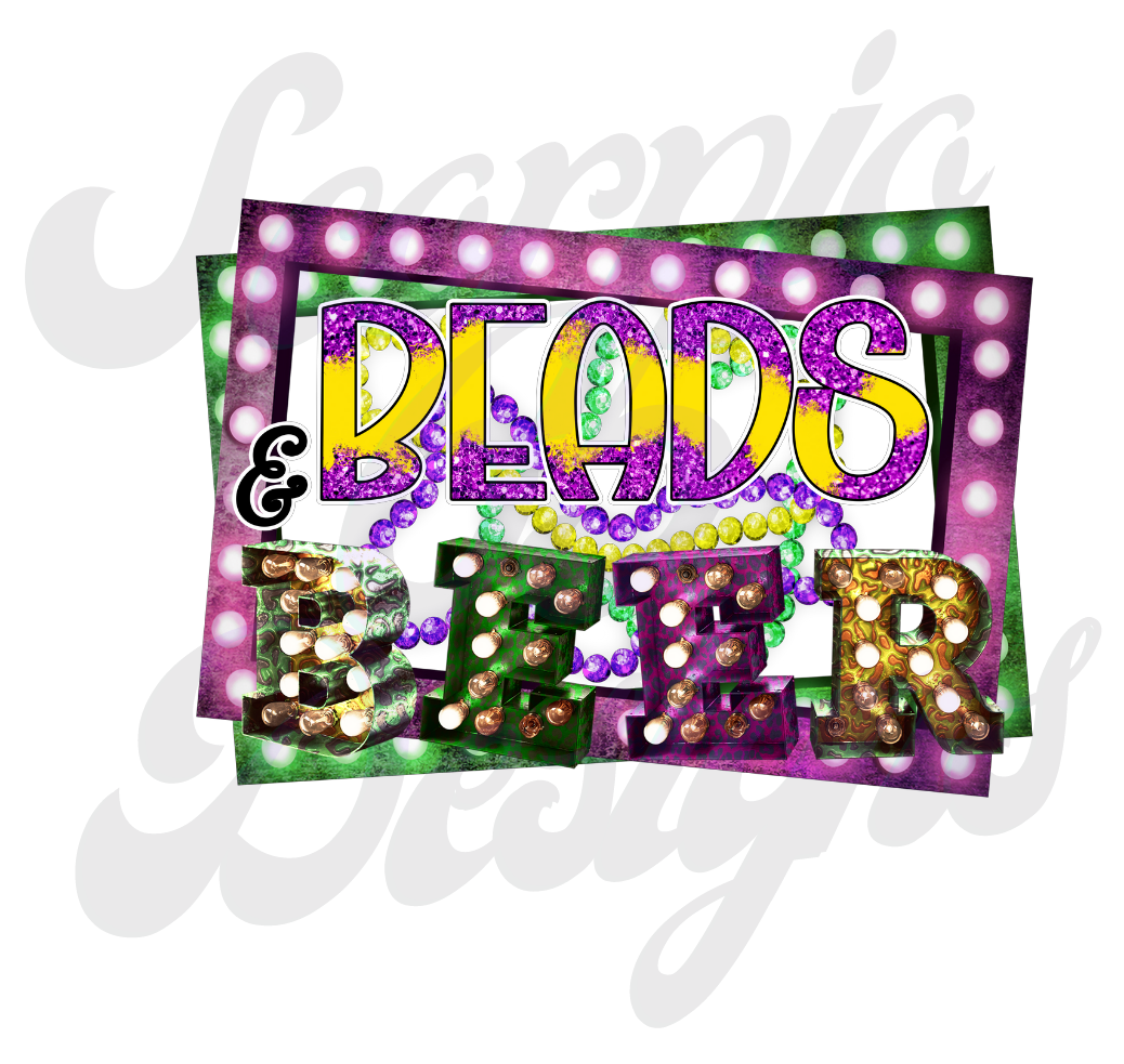 Beads and Beer DTF Transfers Scorpio 65 Designs