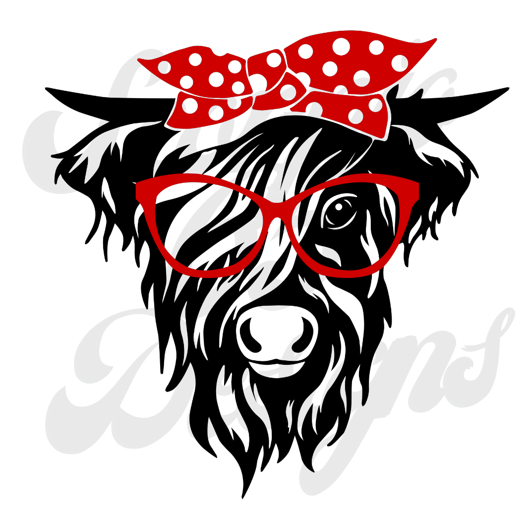 Red Bow and Glasses Wild Beast DTF Transfers Scorpio 65 Designs