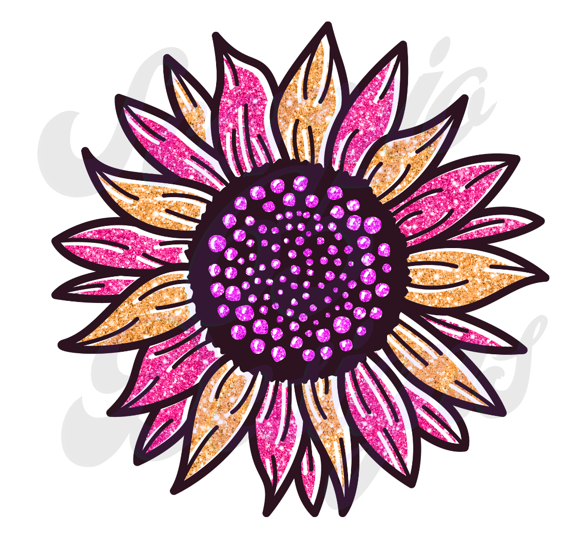 Pink and Yellow Sunflower DTF Transfers Scorpio 65 Designs