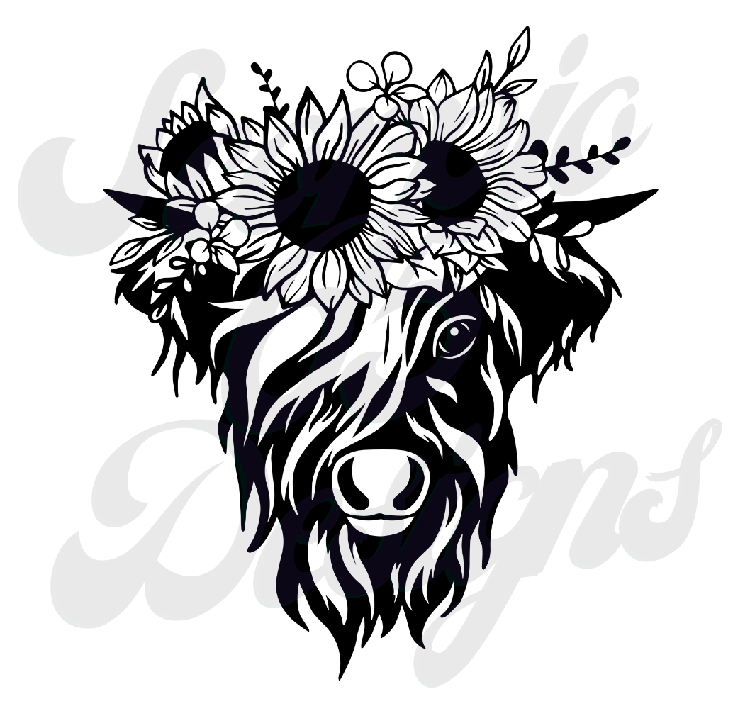 Sunflower Heifer DTF Transfers Scorpio 65 Designs