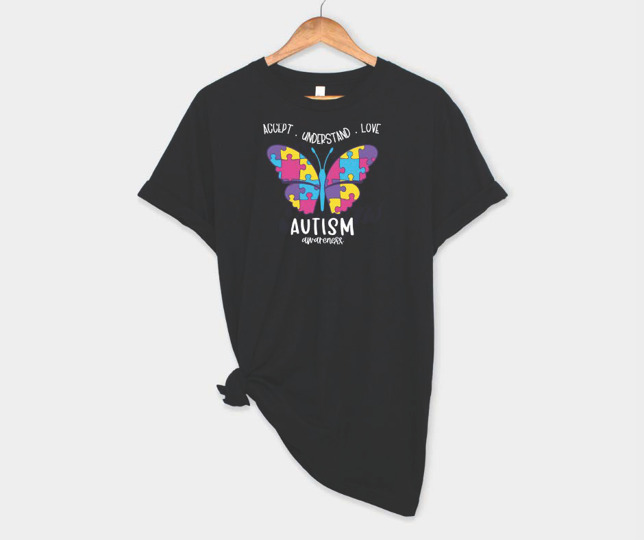 Autism Awareness - Pink and Purple Butterfly DTF Transfers Scorpio 65 Designs
