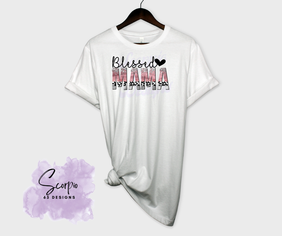 Blessed Mama Pink Cheetah DTF Transfer Scorpio 65 Designs