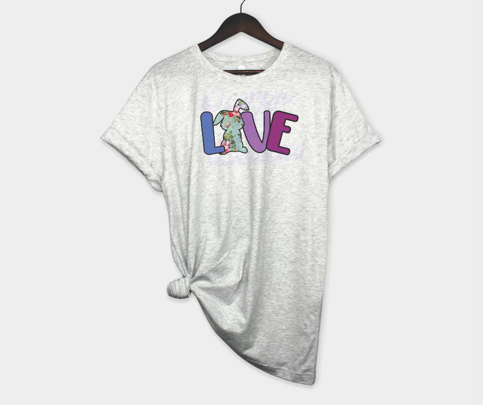 Bunny Love Floral DTF Transfers Scorpio 65 Designs