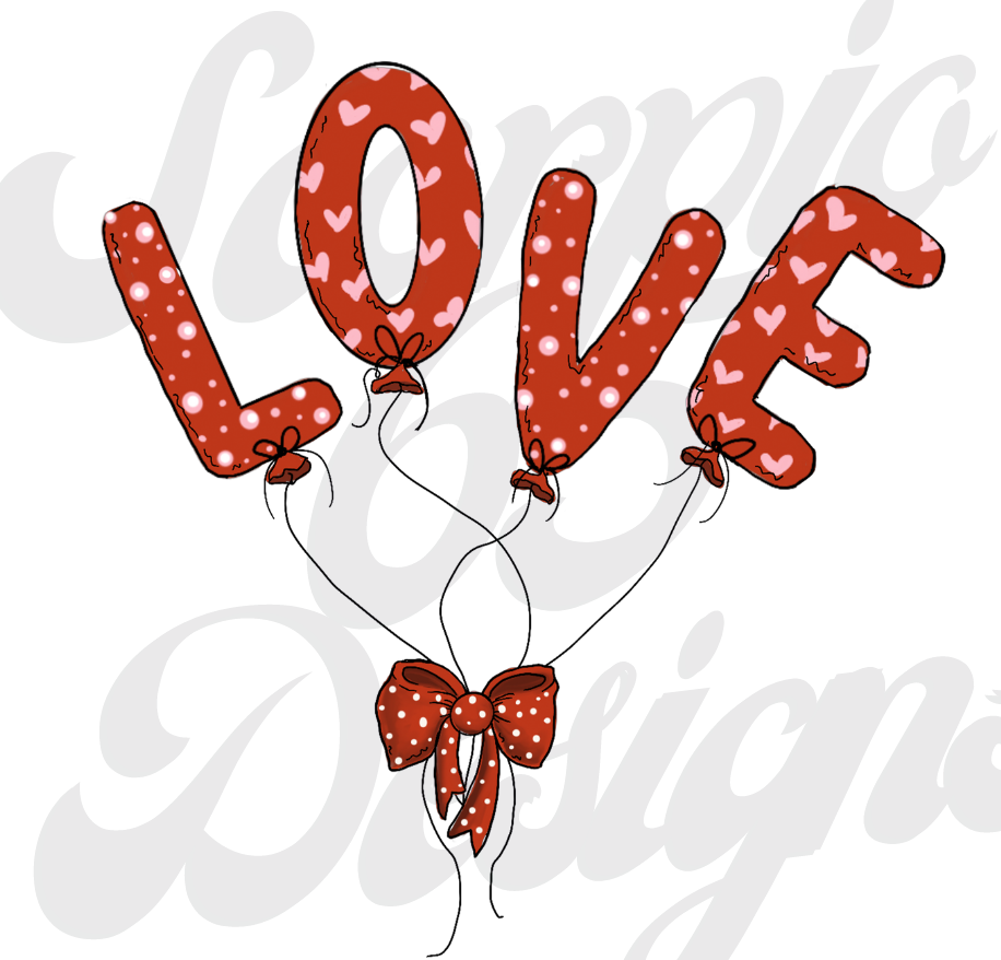 Love Balloon DTF Transfers Scorpio 65 Designs
