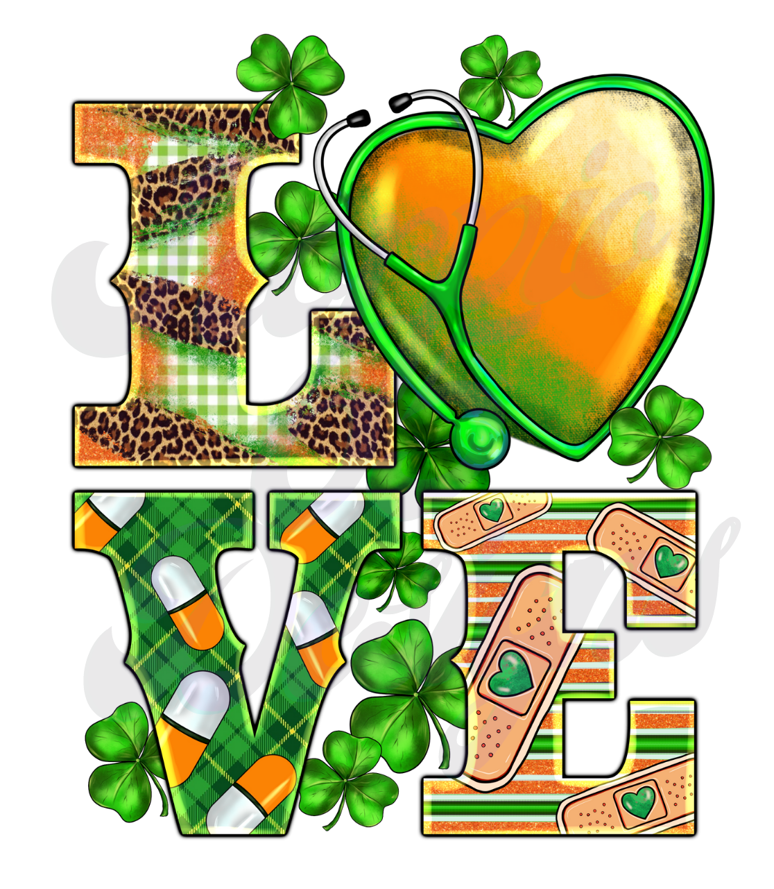 Nurse Love St Patrick Girl DTF Transfers Scorpio 65 Designs