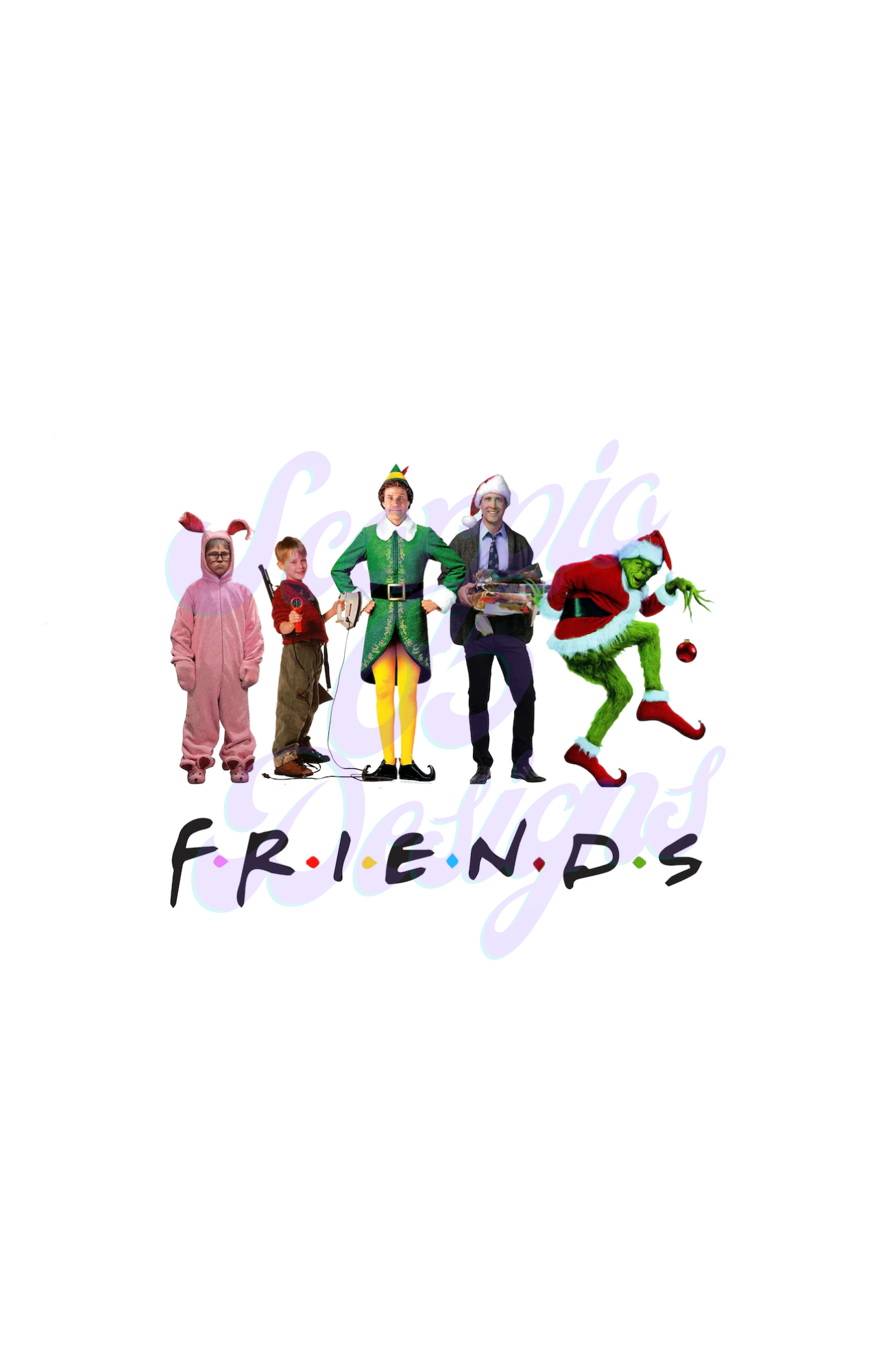 Real Christmas Friends DTF Transfers Scorpio 65 Designs