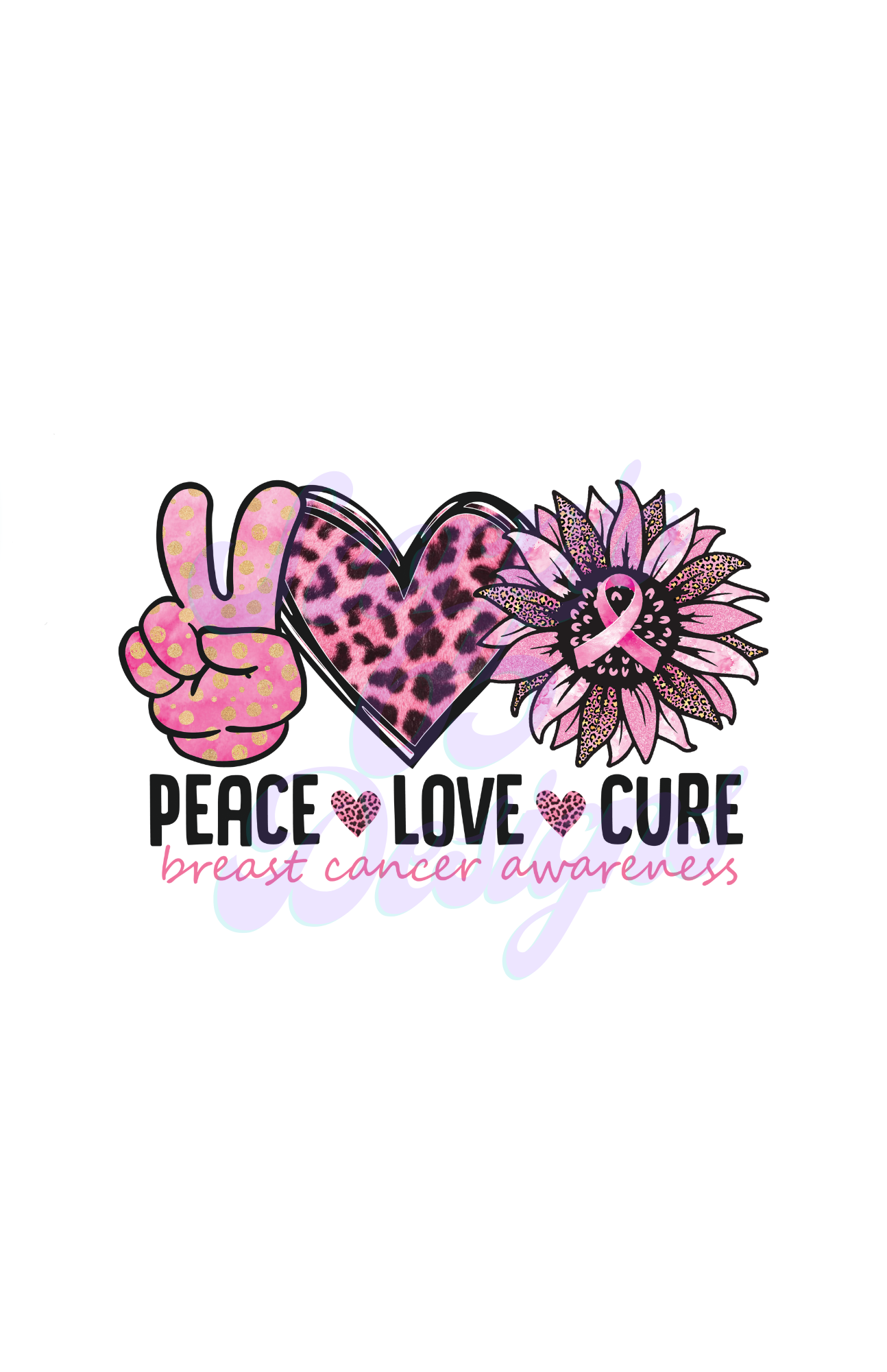 Peace, Love, Cure Cancer DTF Transfers Scorpio 65 Designs