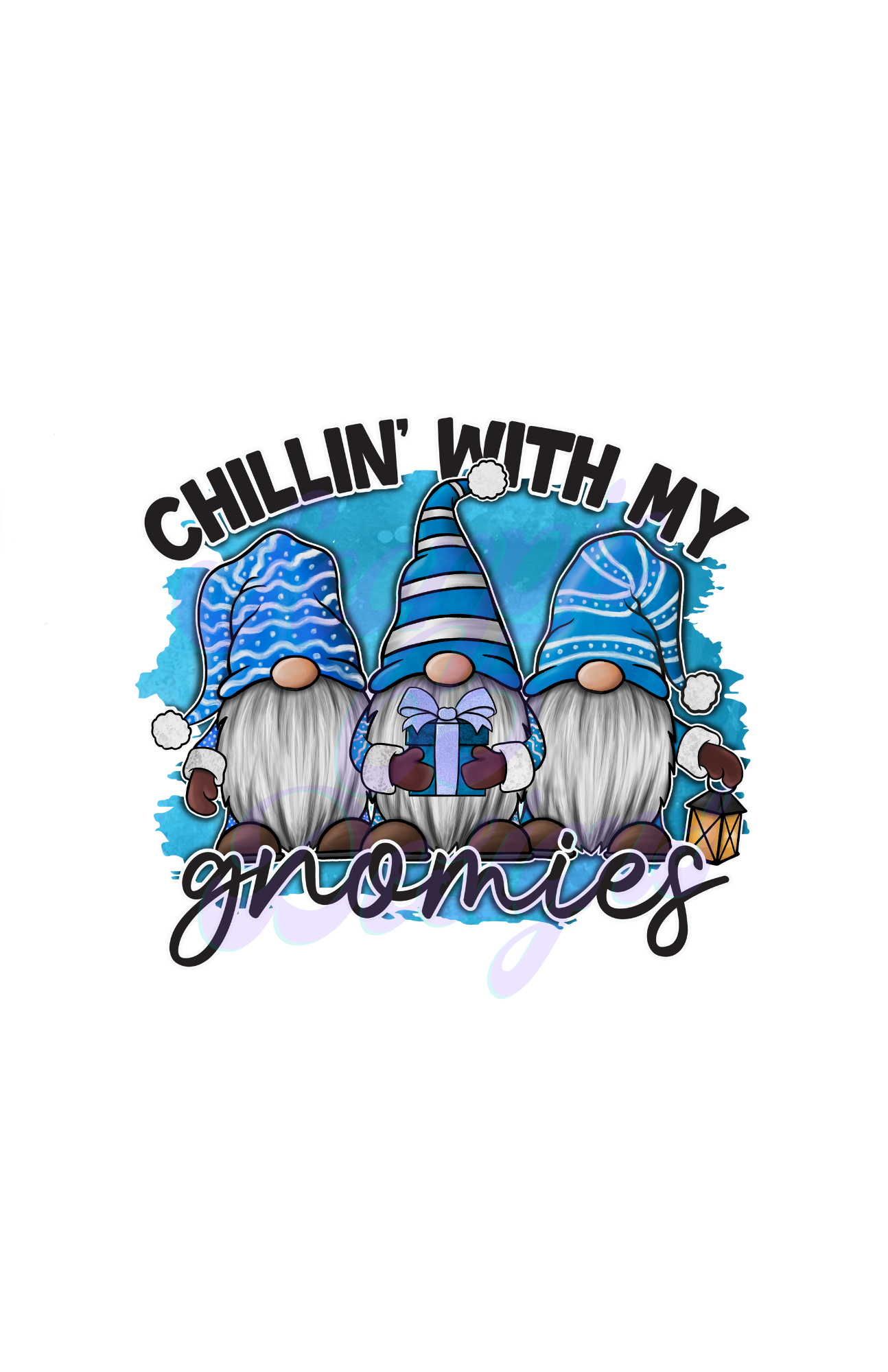Chillin' With My Gnomies Blue DTF Transfers Scorpio 65 Designs