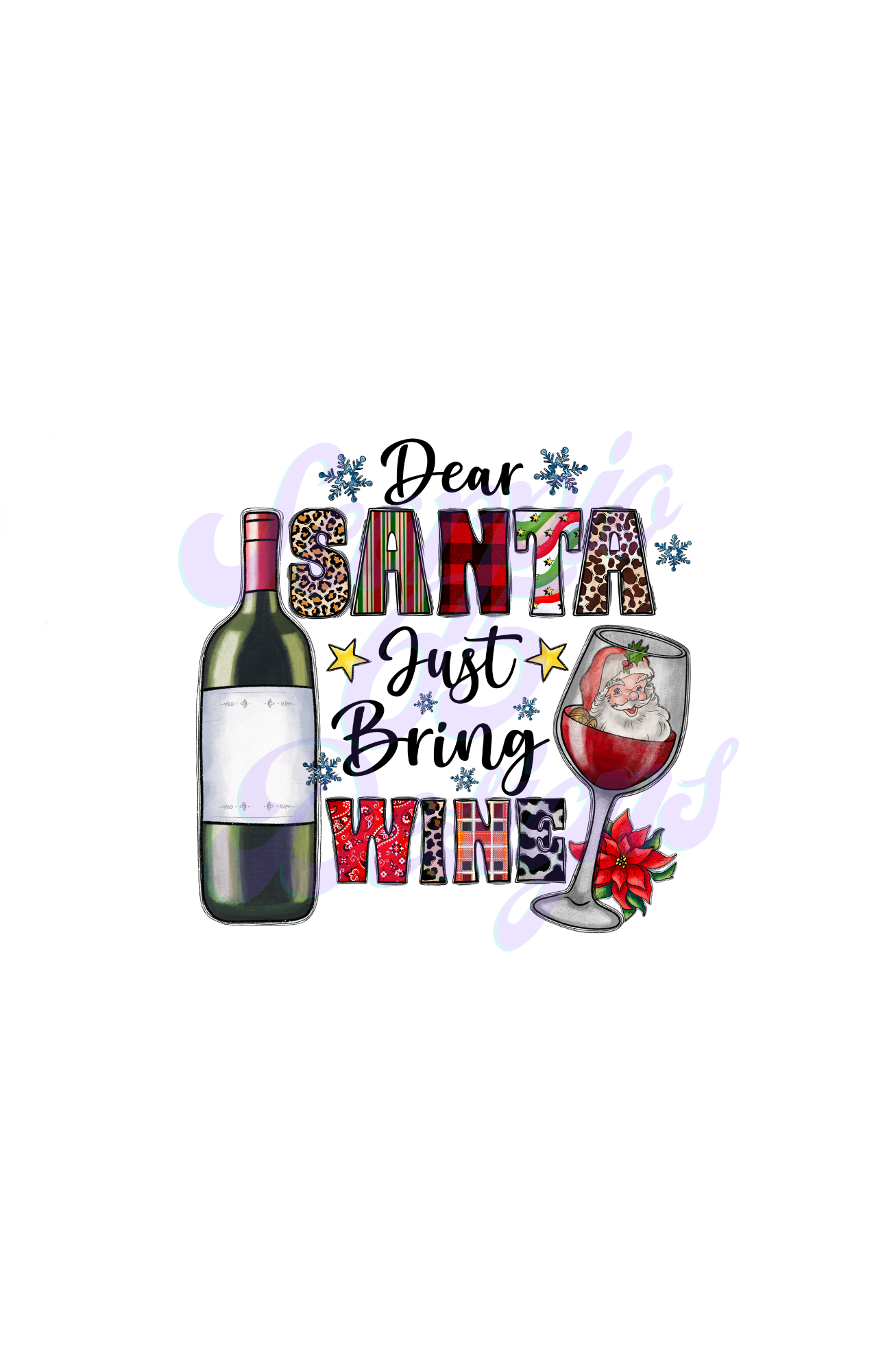 Dear Santa Just Bring Wine DTF Transfers Scorpio 65 Designs