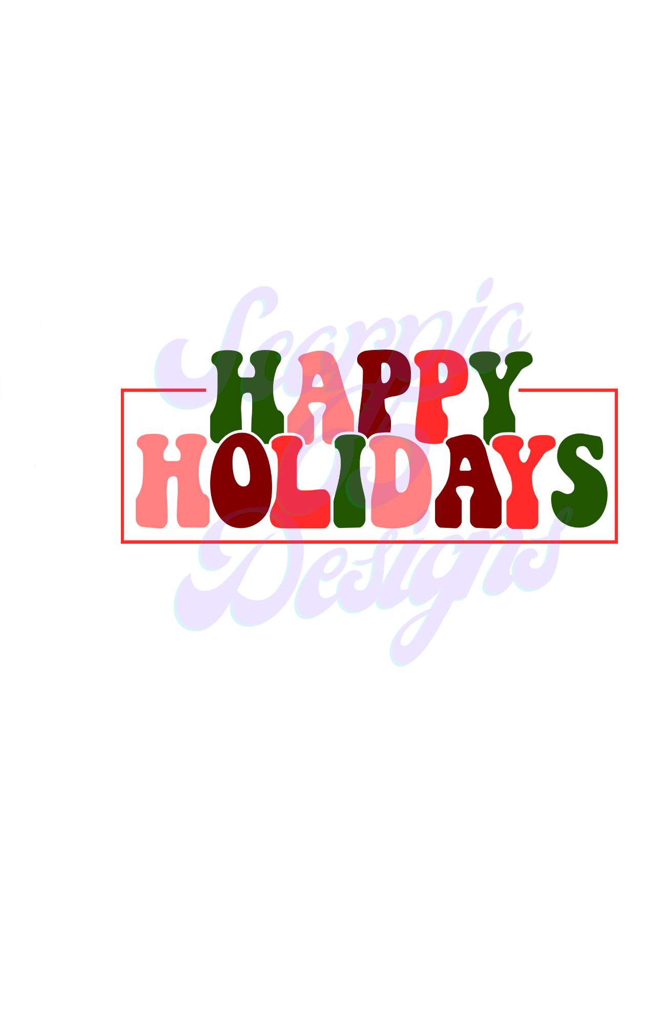 Happy Holidays Retro DTF Transfers Scorpio 65 Designs