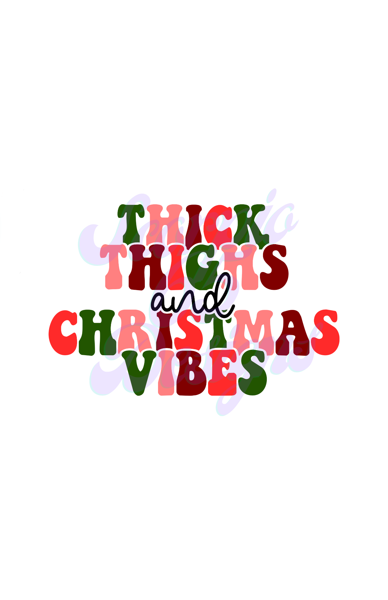 Thick Thighs & Christmas Vibes Retro DTF Transfers Scorpio 65 Designs