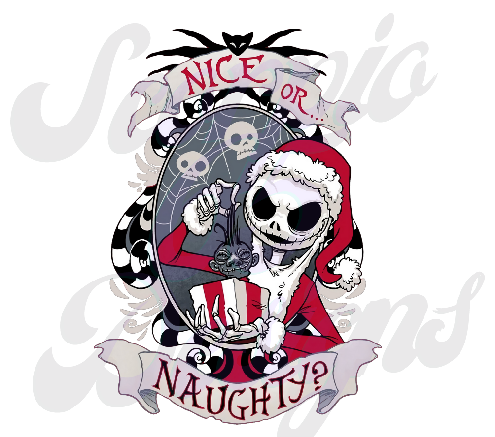 Jack Nice or Naughty DTF Transfers Scorpio 65 Designs