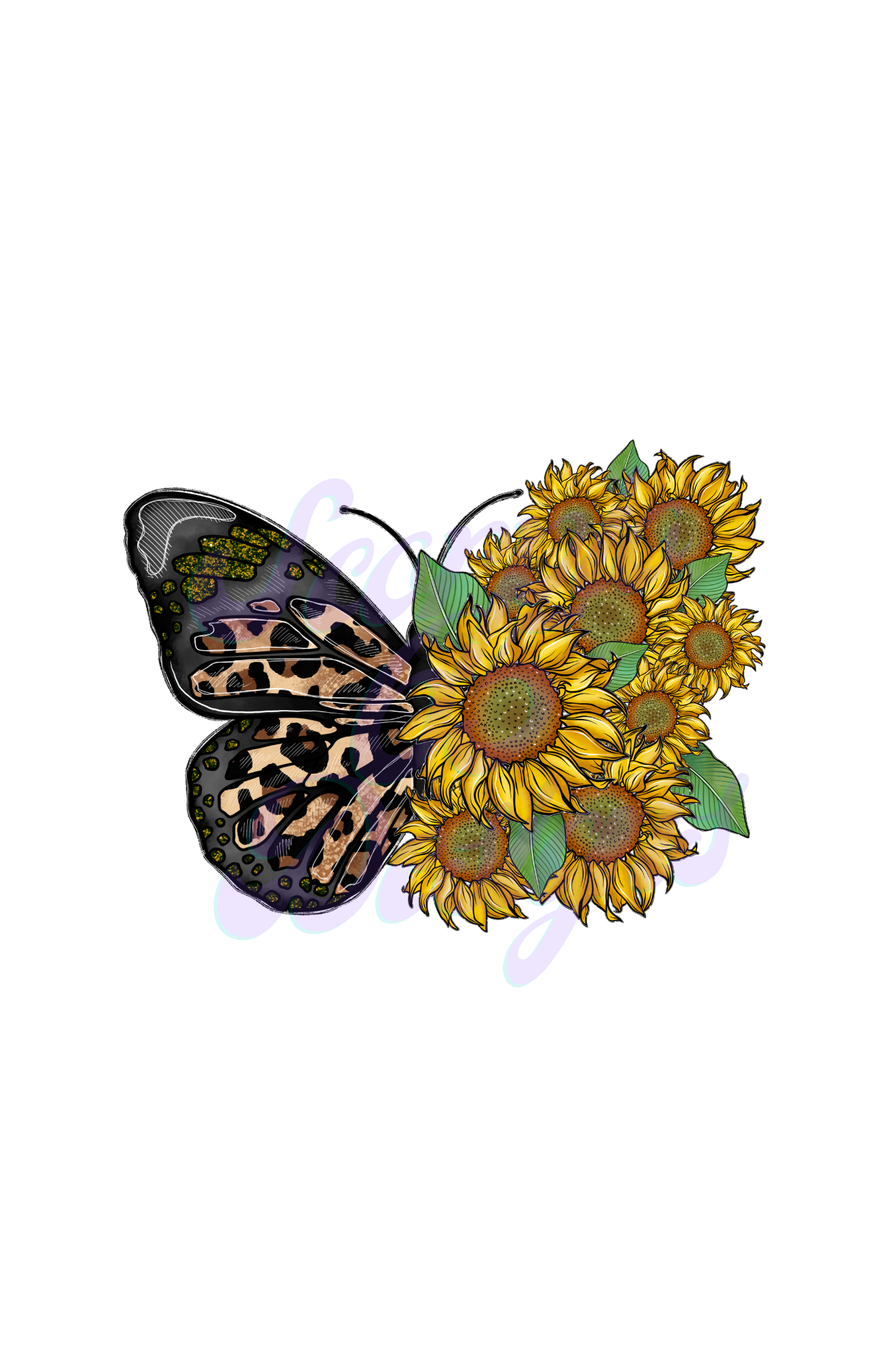 Sunflower Butterfly DTF Transfers Scorpio 65 Designs